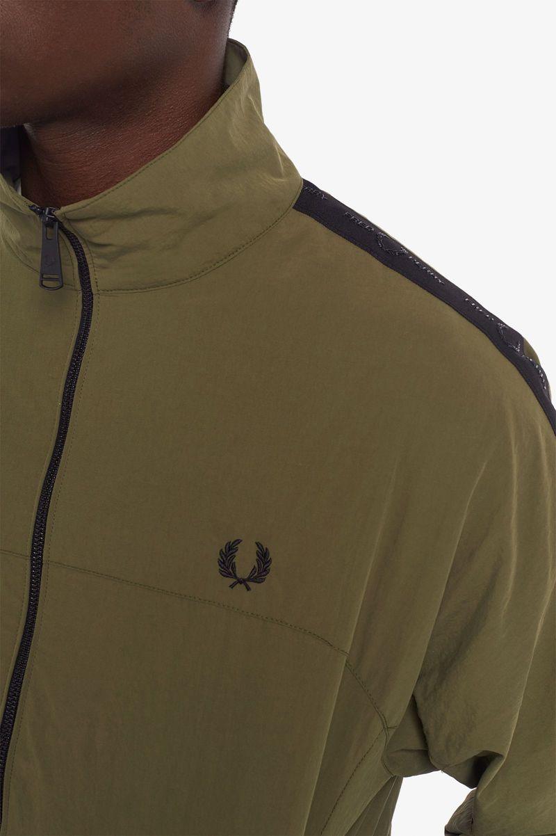 Green Fred Perry Tonal Taped Shell Men's Jackets | PH 1266BEXC